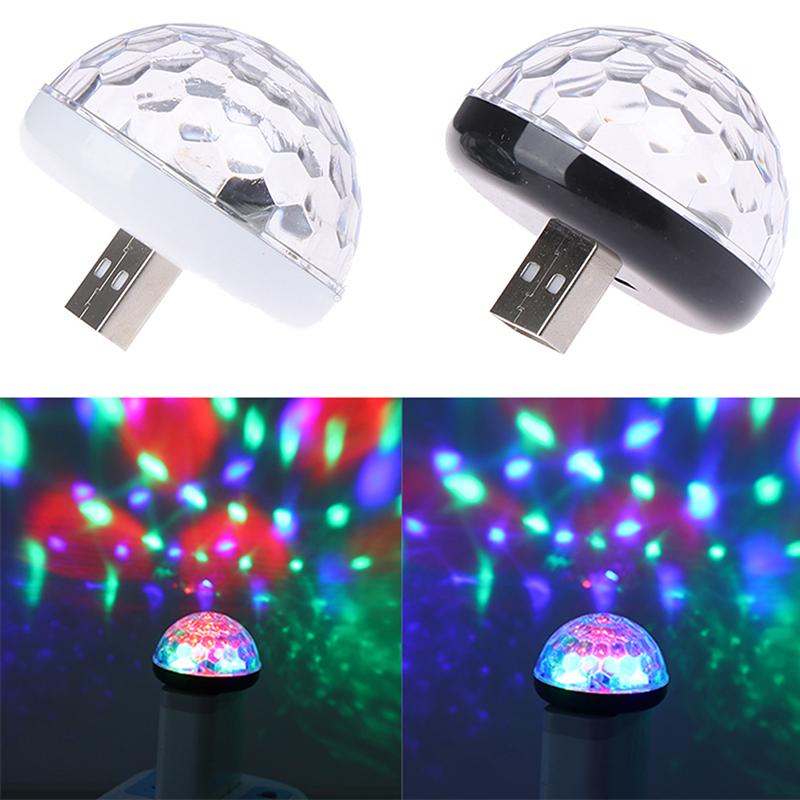 1X Car Usb Rgb Mini Interior Atmosphere Neon Light Colorful Music Led Decor Lamp