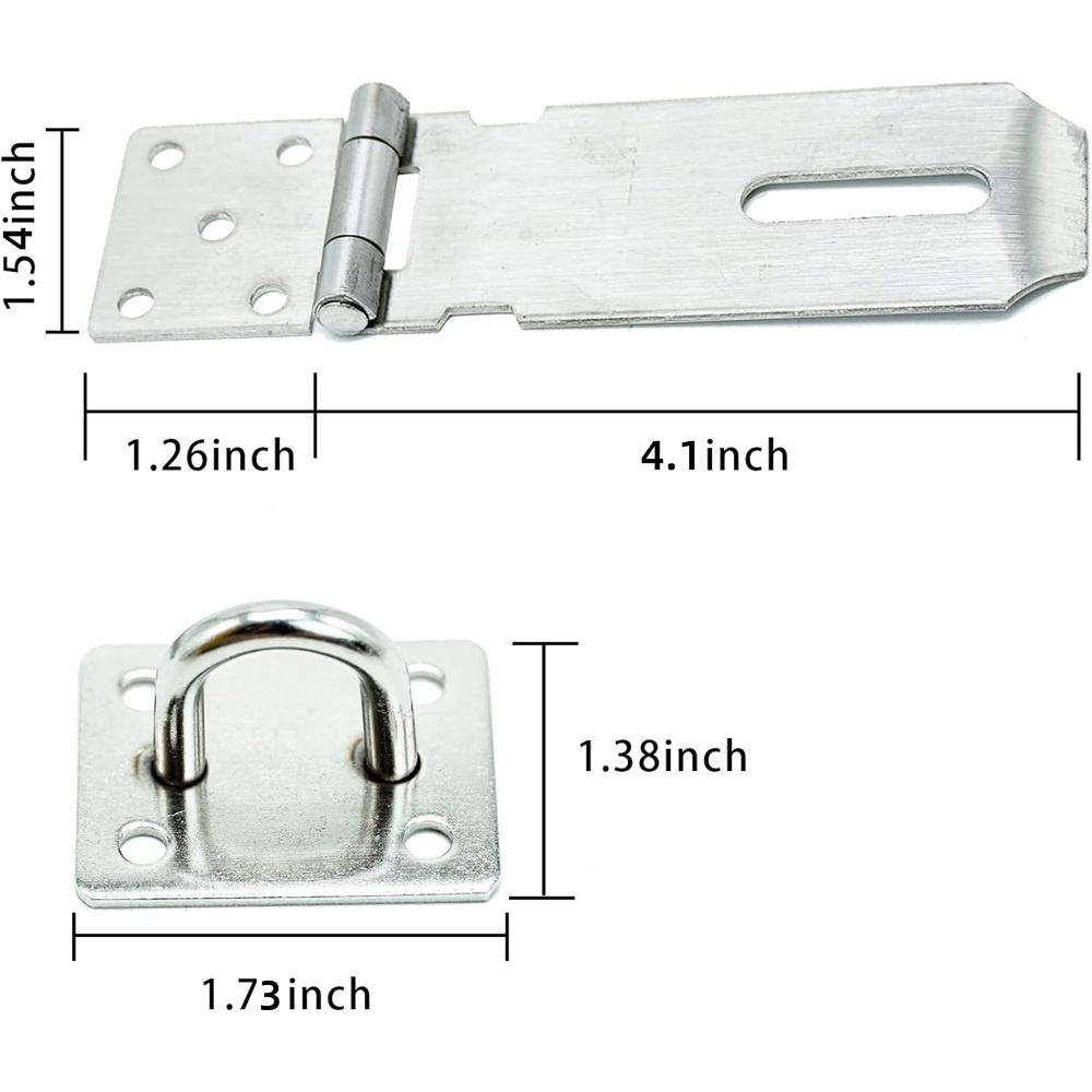 Door Padlock Hasp, 3 Inch Stainless Steel Hasp And Staple Shed Lock Latch Heavy Duty Gate Security For Window Cabinet Pet Cage Crate,Silver