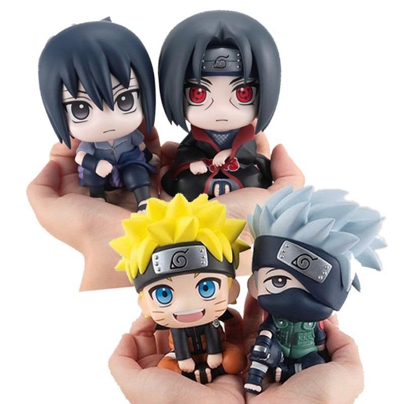 Naruto Shippuden Action Figure Car Ornament Sasuke Itachi Kakashi Chibi Model Dashboard Decor Gift