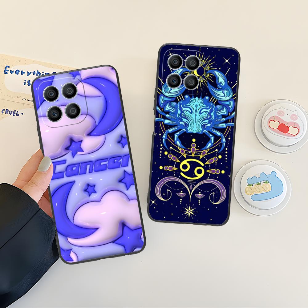 Zodiac Sign Cancer Mobile Phone Case for Honor 90 80 70 60 50 30 20 10 9 8 7 Pro S SE Lite 5G Colorful Printing Cover Pretty