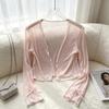 2026 Summer Sheer Ice Silk Bow Cardigan with Sun Protection