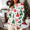 Women's Casual Long Sleeve Christmas Print Neck Sweatshirt
