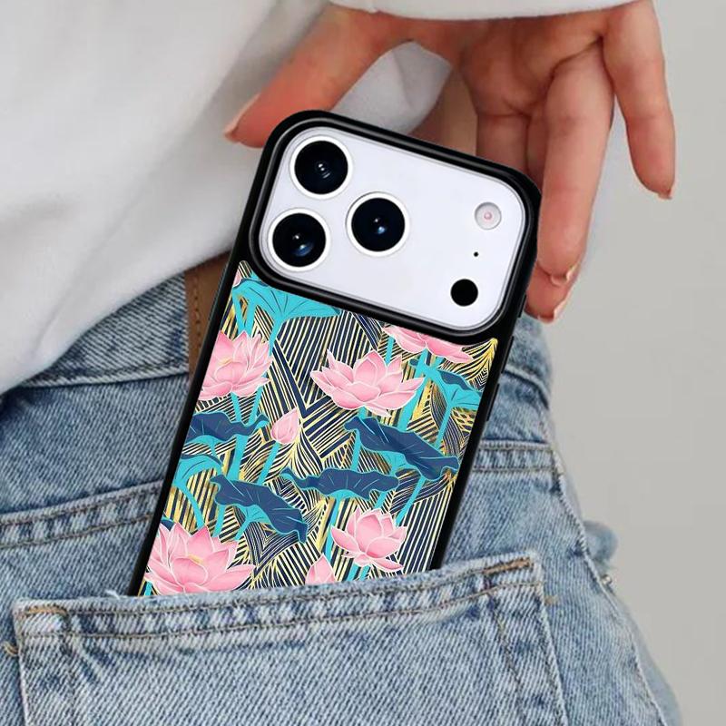 Lotus Flower Phone Case for iPhone 17ProMax 12 13 14 15 16e 17 Pro Max Plus Air Cover