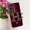 Clear For Samsung Galaxy S24 Ultra Case Luxury Crown Letters 2D Flat Pattern Soft Casing For Samsung S24 Ultra S928B S928E Cover