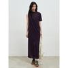 Anggae Draped Asymmetrical Knit Dress Violet