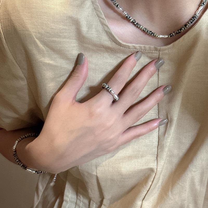 S925 Sterling Silver Niche Design Sense Personalized Beaded Spot Necklace Simple Handmade Design Fashion Set