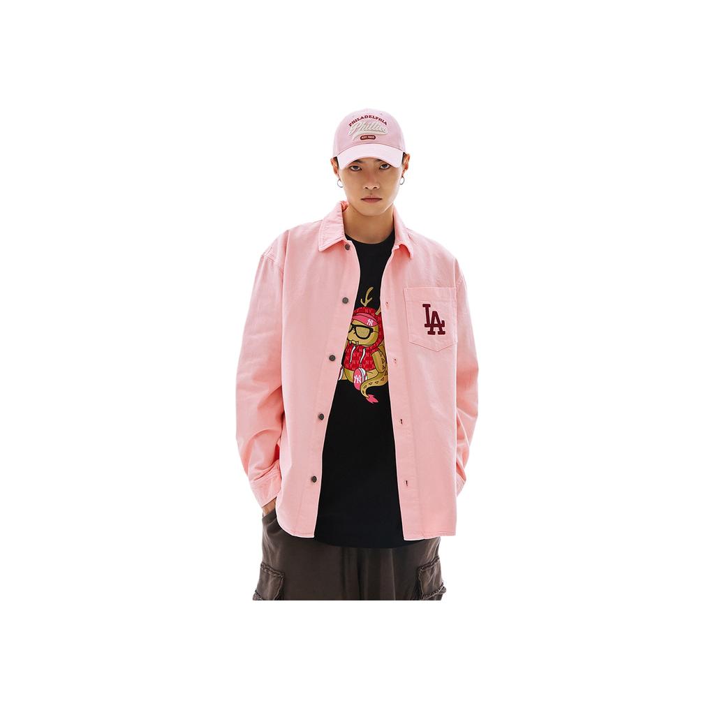 New MLB Denim Jacket Unisex Peach Pink 3ADRV0141-07PCS