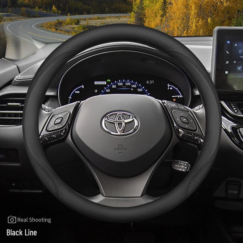 Toyota CHR Stuurwielhoes - Yizhe Ultra-Dun Echt Leer, Gebruik in Vier Seizoenen, Interieur Modificatie Accessoire