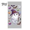 Home Window Ornaments Halloween Cartoon Cling Stickers, Ghost Pumpkin Candy Glass Decals, Self-Adhesive Removable Decorative Posters Art for