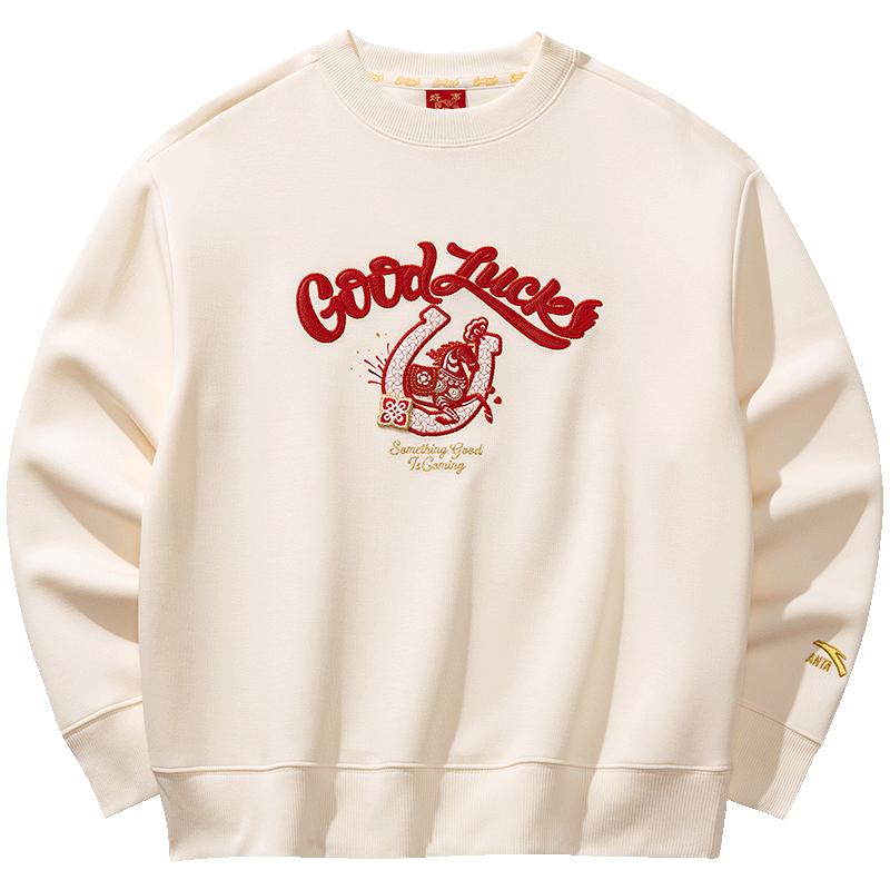 Anta Women s New Year Luck Round Neck Pullover Sweatshirt M