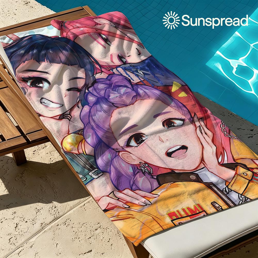 K-Pop Demon Hunters Quick Drying Bath Towel Microfiber beach towel light weight swimming camping yoga beach out