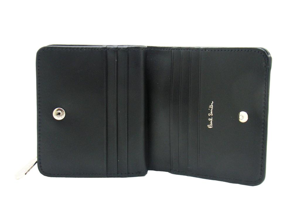 Paul Smith Swirl Stripe Slot Bifold Black Women's Wallet,