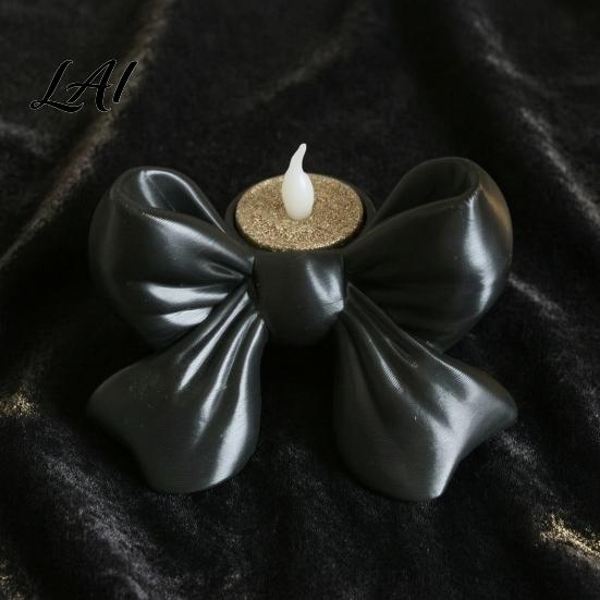 Modern PLA Bow Ornament 3D Printed Candle Holder Decorative Candlestick Stand for Scented Candles Delicate Gift Holiday & LED Tealights Elegant