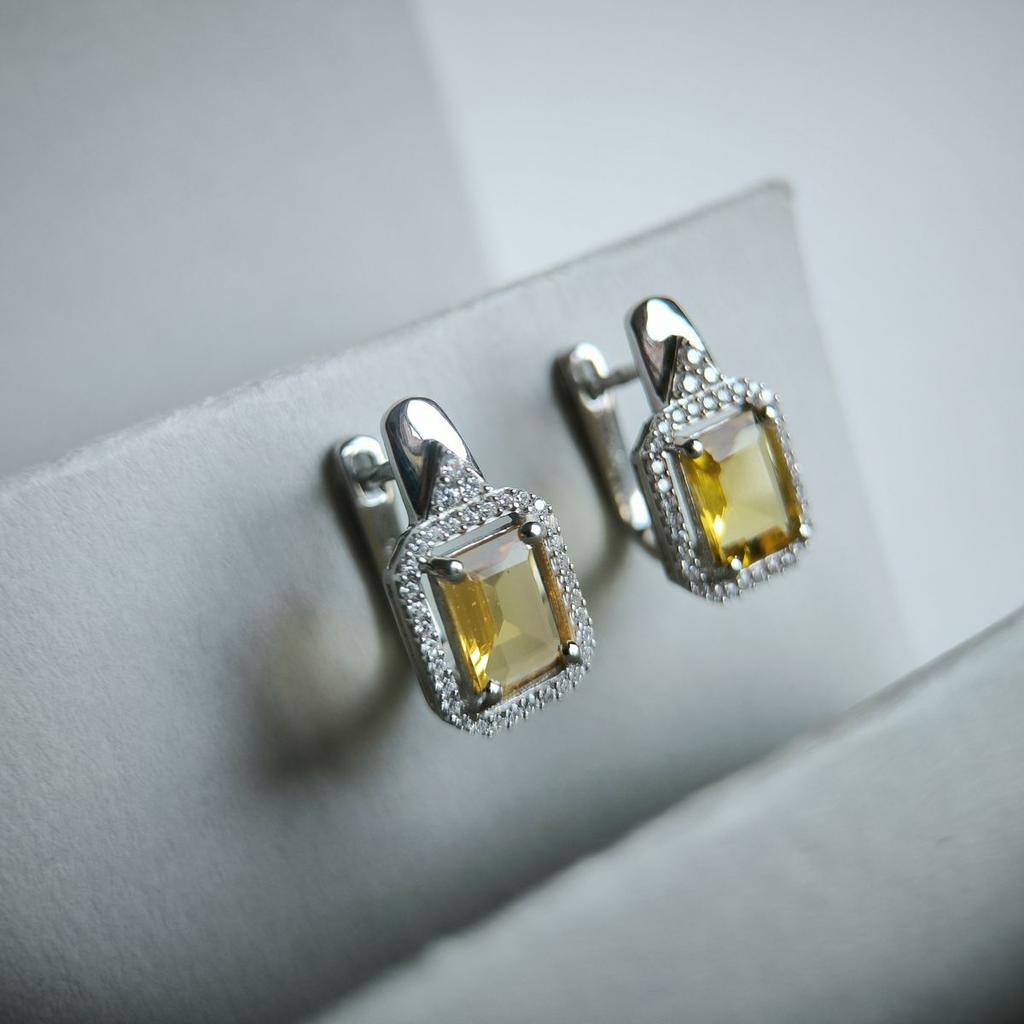 Silver Earrings with Nano Citrine (2189923)