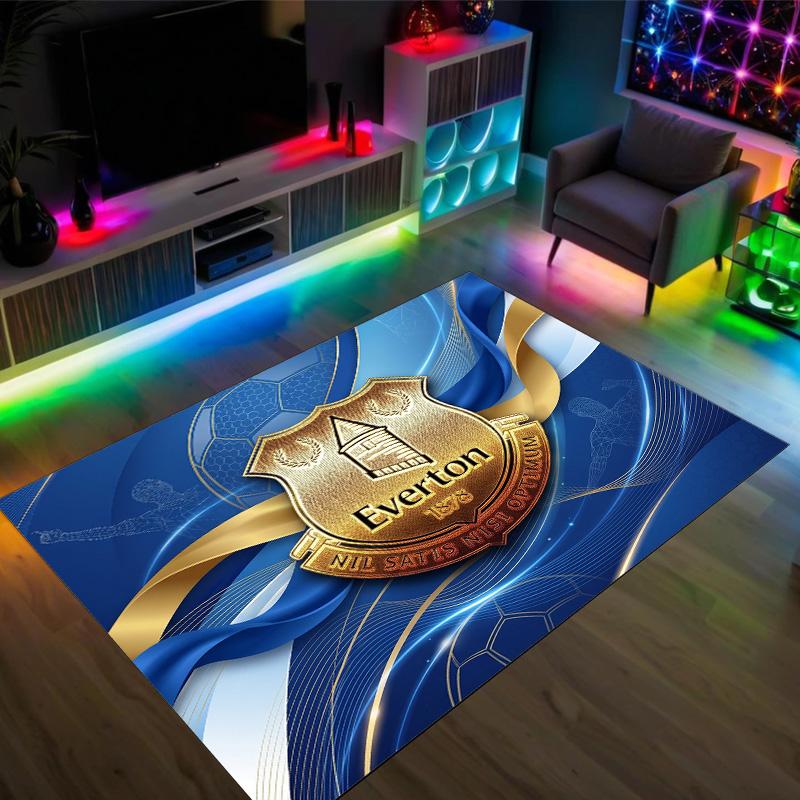 Everton Football Design Crystal Velvet Carpet Cozy Non?Slip Printed Rug For Bedroom Living Room Entrance