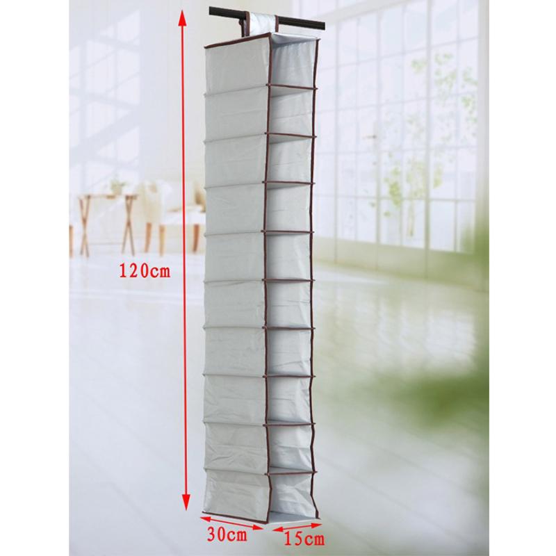 10-Tier Wall-Mounted Shoe Storage Rack - Fabric Organizer with Transparent Mesh Pockets, Space-Saving Multi-Layer Design
