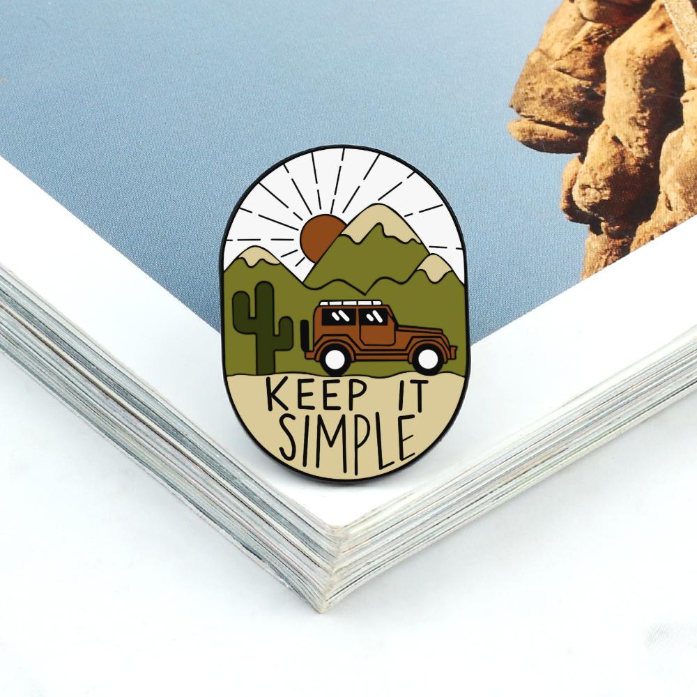 

Outdoor Camping Travel Enamel Pin Cartoon Wild Hiking Adventure Brooch Mountain Starry Night Lapel Badge Bag Custom Jewelry Gift