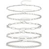 Fashion Multi-layer Chain Bracelets Set for Women 5 Pcs Chain Bracelet Jewelry Accessories