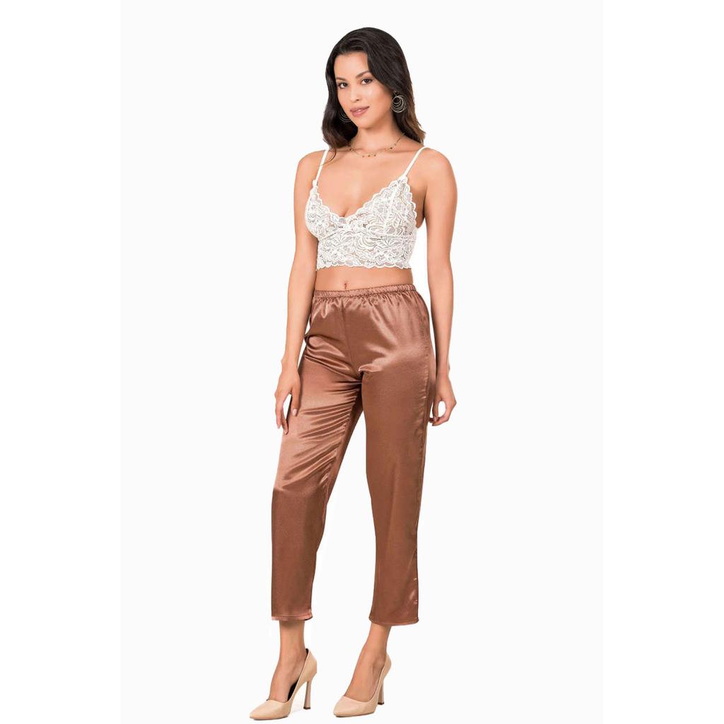 Dame tau stropp Bralette sateng bukser Pysjamas sett topp og bunn nattkjole