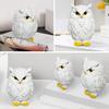 YUYAKESHI Owl Figurine, Mascot, Object, Cute Mini Owl, White, Resin, Decorative, Small Item, Amulet, Soothing (15cm)