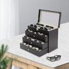 27-Slot Glasses and Sunglasses Storage Display Box Rack, Carbon Fiber