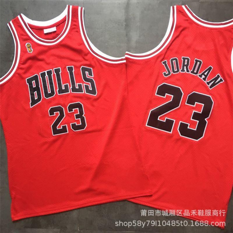 Chicago Bulls 23 Michael Jordan Rookie 1996-97 NBA Finals Jersey Cotton Basketball Shirt Men Women