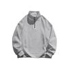 Mens Fleece Lined Stand Collar Half Zip Long Sleeve Loose Casual Sweatshirt Top