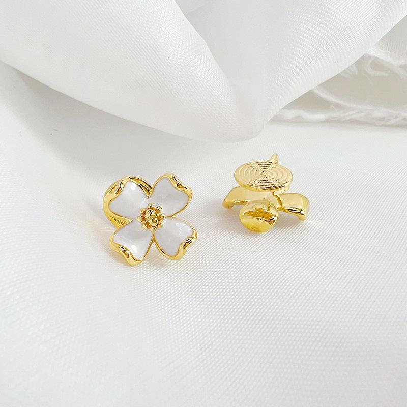 Tea Flower Mosquito Coil Holder Earrings, No-Pierce, Painless French Style for Women