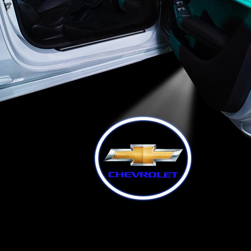 

2 шт. Проекционные лампы для дверей автомобиля Светодиодная приветственная подсветка для автомобиля Автоаксессуары для Chevrolet Spark Silverado Trailblazer Captiva Lacetti