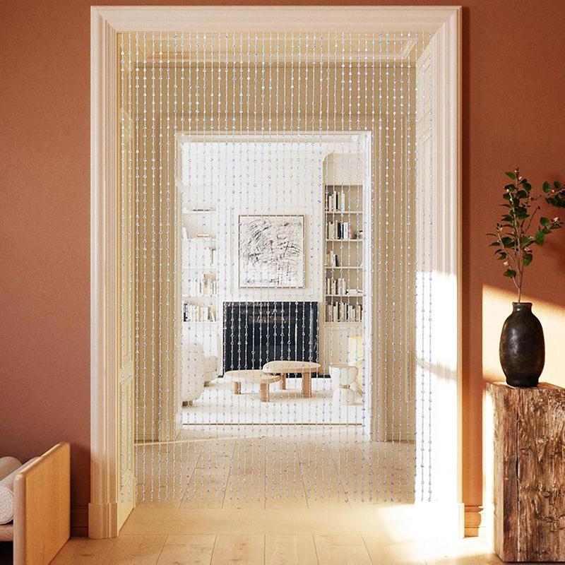 WTEMPO Sparkling Stars Beaded Curtain Fake Crystal Door Beads Curtains Hanging Doorway String Curtains Ideal for Door & Window Living Room Wedding