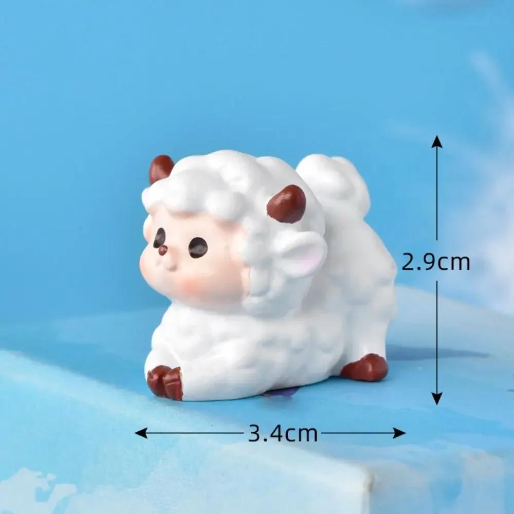 Miniature Fairy Garden Accessories Cute Sheep Lamb Ornament Statue Figurines Home Garden Landscape Dollhouse Terrarium Decor