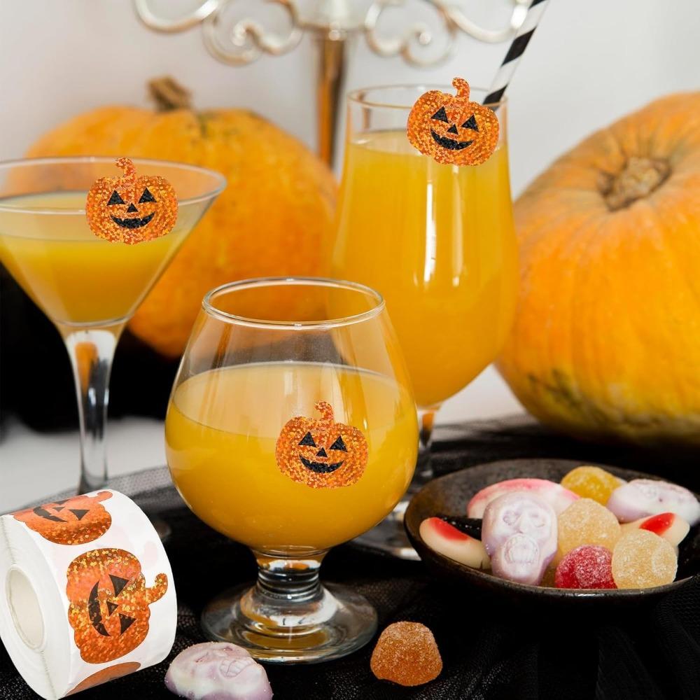 Halloween Pumpkin Ghost Stickers Cute Waterproof Self Adhesive Decorative Paper Stickers for Party Home Window Decor Halloween