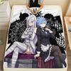 1 Stück Re Zero gemusterte Flanelldecke Geeignet für alle Jahreszeiten Für Heimdekoration Wärme und Komfort Geschenke Feiertagsgeschenk