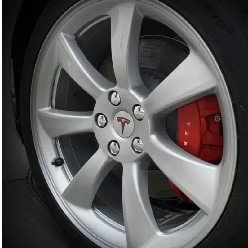 4pcs 25pcs 29pcs Sets 56mm Car Wheel Center Hub Decorative Caps Badge Wheel Lug Nut Protective Cover for Tesla Model 3 Y S X