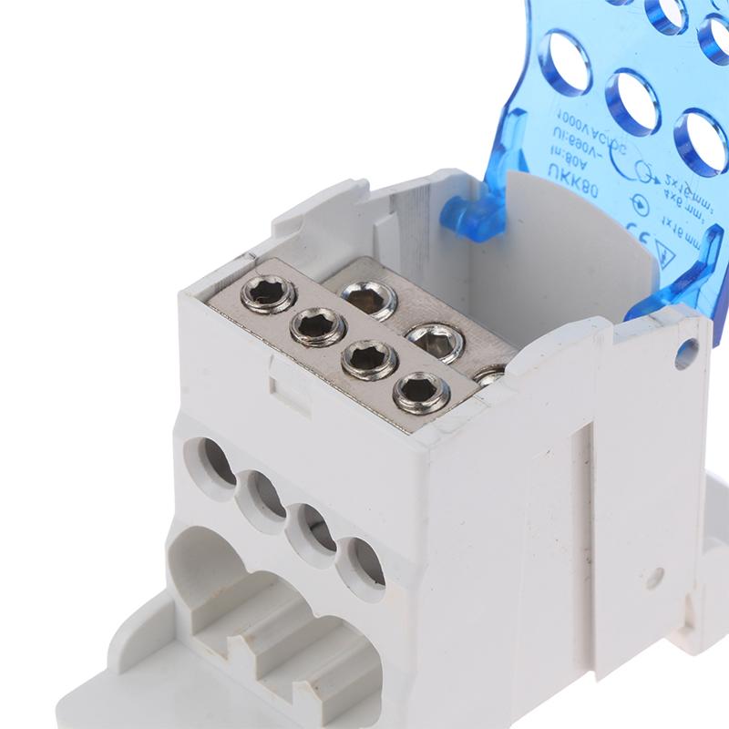 Ukk80A Terminal Block Rail Distribution Box Universal Electric Wire Connector End Covers End Brackets