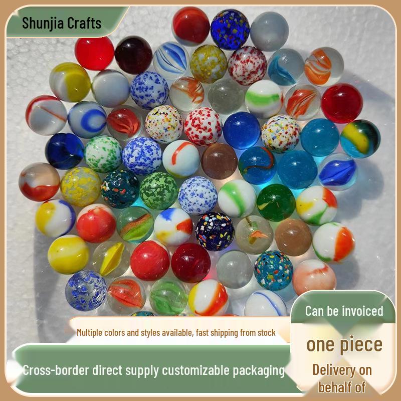 

Mixed Colored Glass Marbles & Beads – 16MM Decorative Craft Pieces