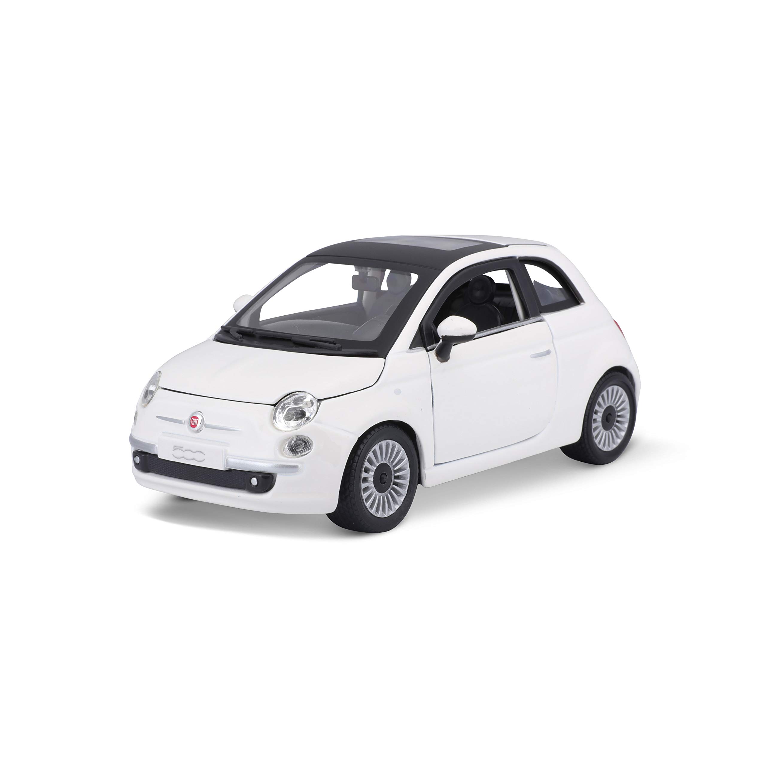 Bburago 1/24 Fiat 500 2007 Белый / Металлическая миниатюрная модель автомобиля, Готовая к демонстрации 18-22106