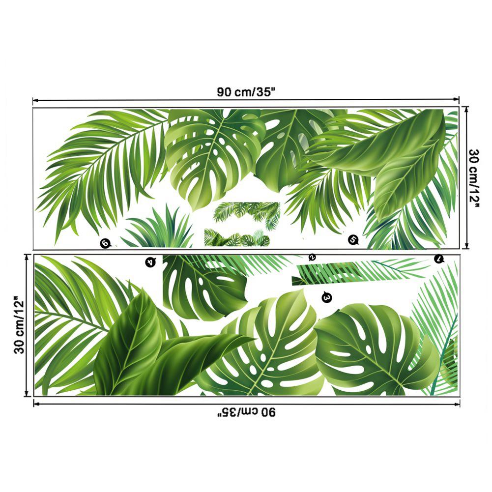 2 stk Monstera Leaves Veggklistremerker Vanntette, avtagbare dekorative dekaler for stuedekor