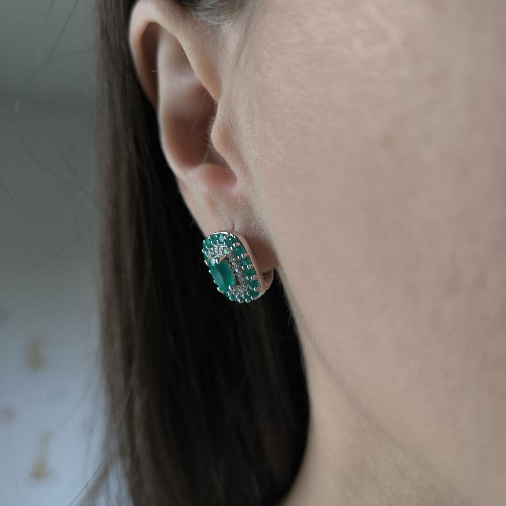 Silver Earrings with Natural Agate 3.033ct (2196303)