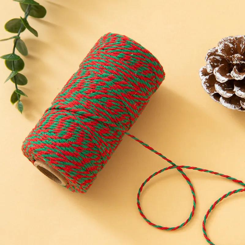 100 Meter/Roll Two Colors Cotton Baker Twine Rope Cord DIY Gift Crafts Wrap Christmas Wedding Decoration Gift Packaging String