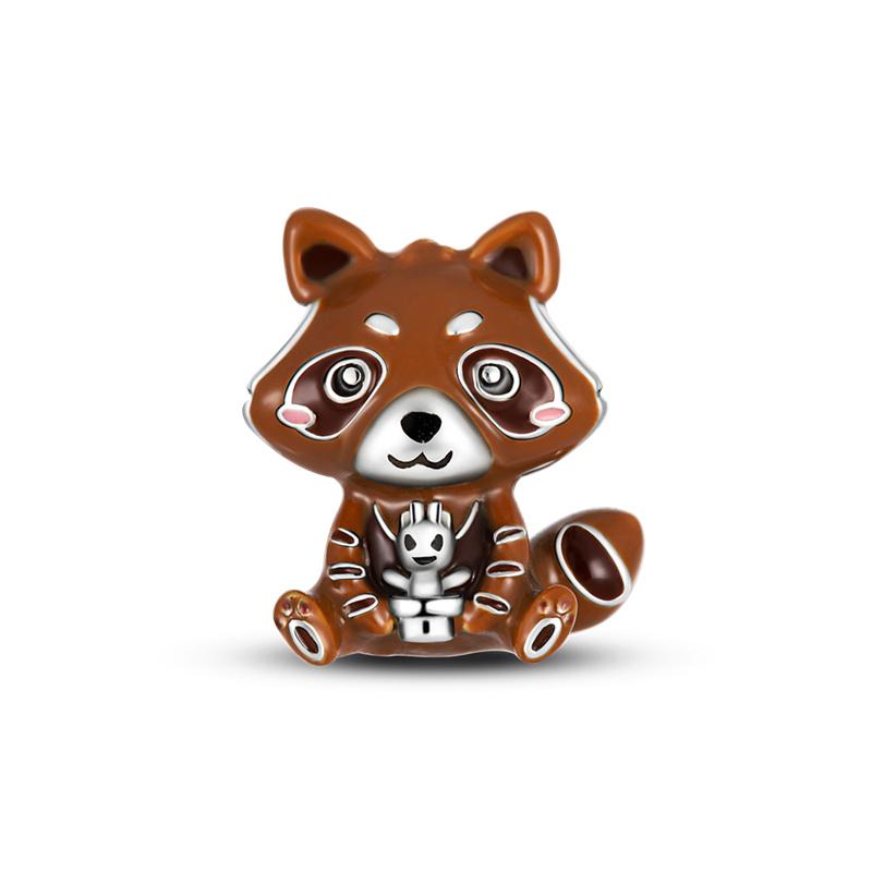 Brown Series Animal Coffee Heart Handbag Copper Fit Charms Copper Original Bracelet For Jewelry Making