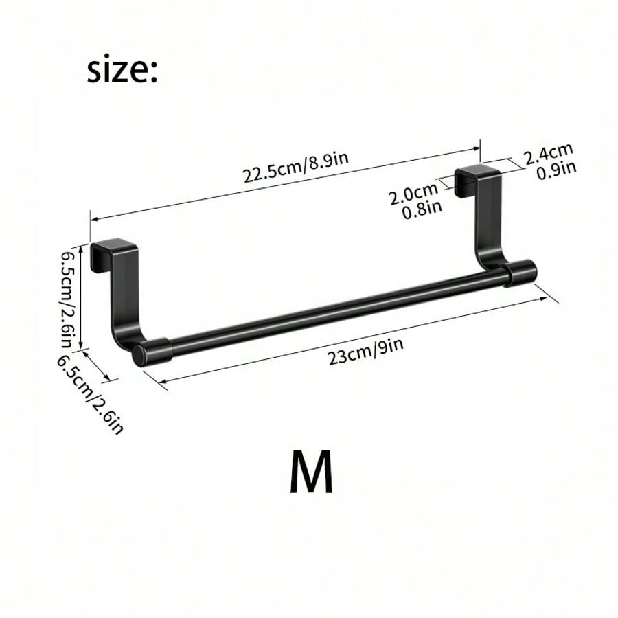 

1pc Towel Rack, No Drill Installation Bathroom/Kitchen Towel Holder Black M-1 Piece разноцветный
