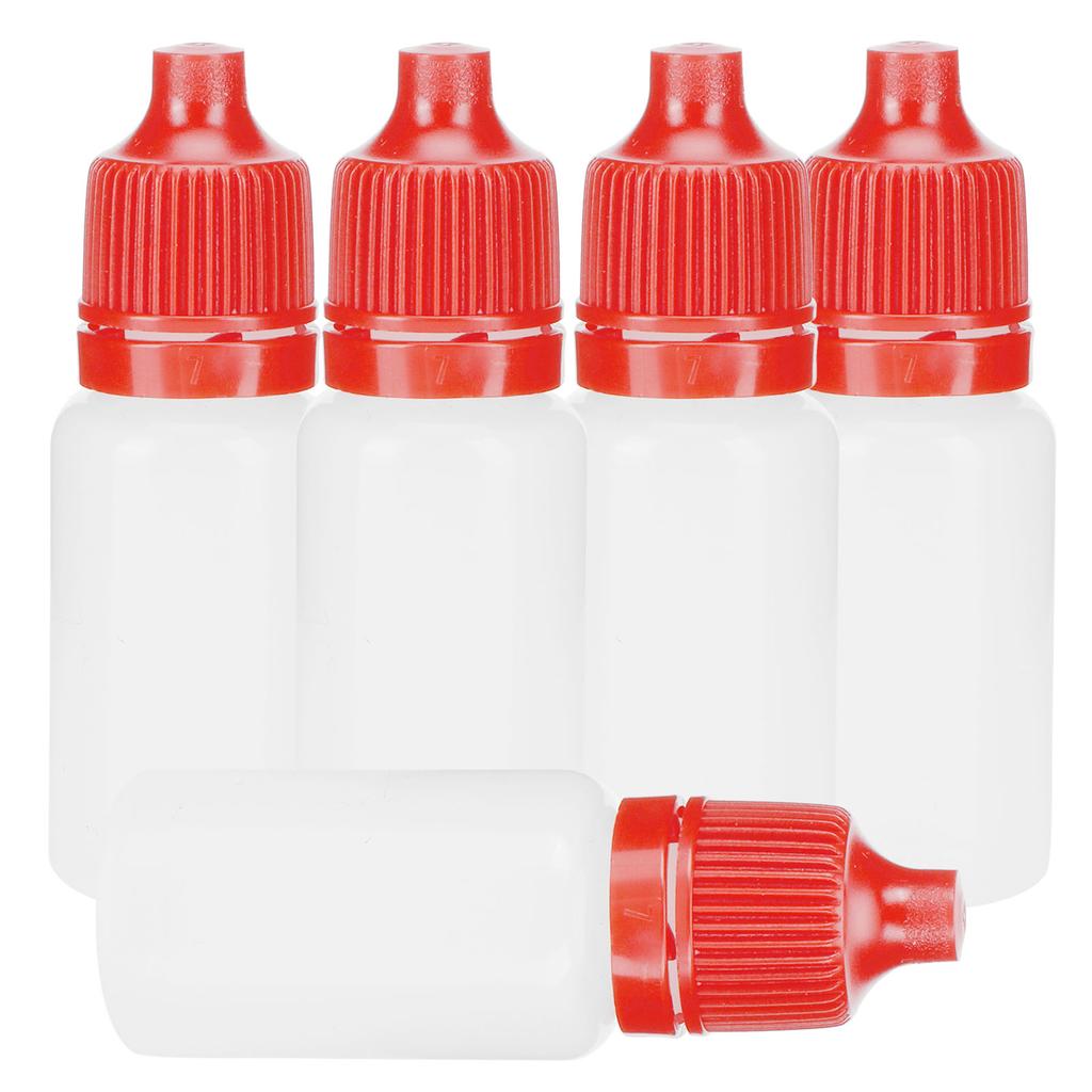 50Pcs 5ml Empty Dropper Bottles Squeezable Eye Liquid Bottle Container with Lids PlugsRed