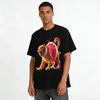 Grapefruit Tiger Hybrid Print Casual Trendy Short Sleeve Pure Cotton T-shirt