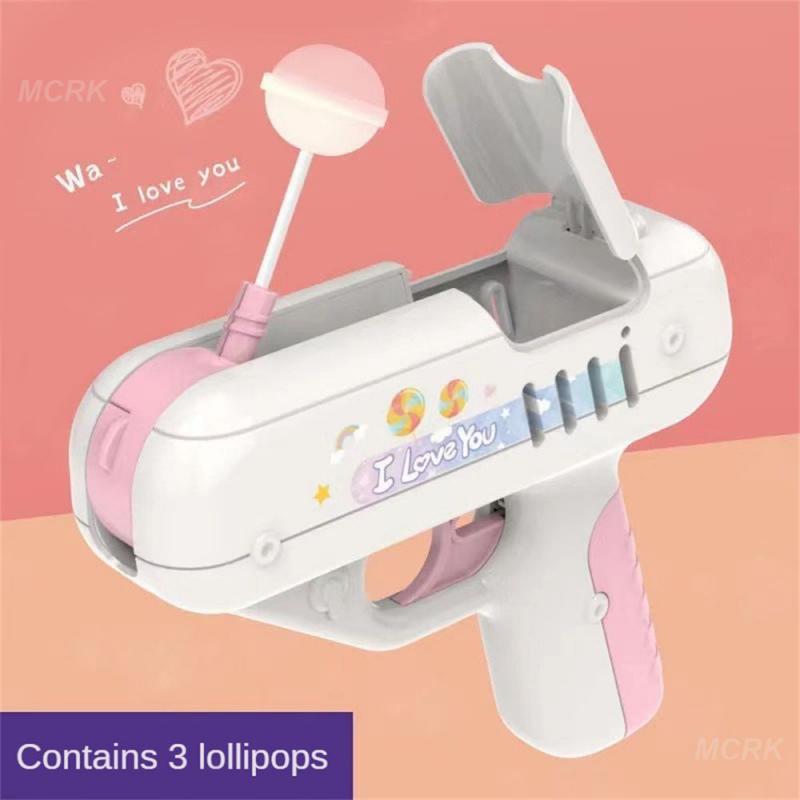 Candy Gun Sugar Lollipop Gun Sweet Toys lollipop storage Toy for Children Adult I You for Girlfriends Light Toy