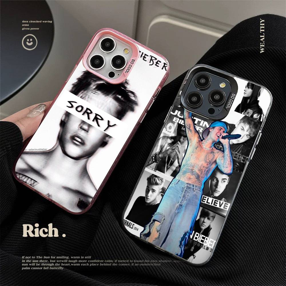 Sänger Justin B-Bieber Handyhüllen Für IPhone 17 16 15 14 13 12 11 Plus Pro Max Bunte Hülle