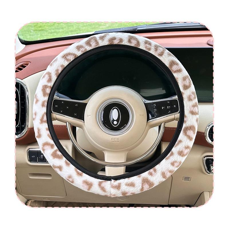 Winter Warm Plush Anti Slip Universal Car Steering Wheel Protection Cover