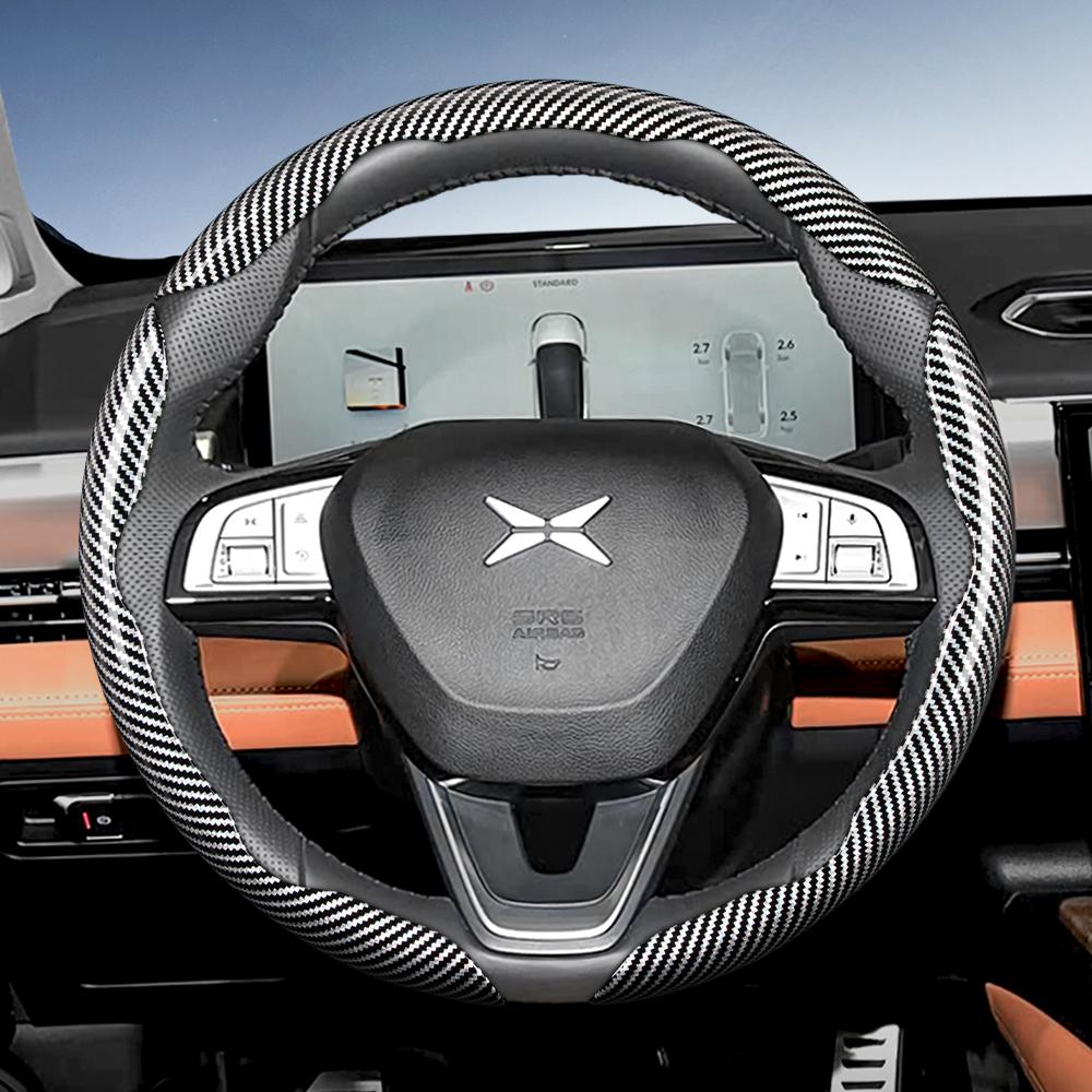 Zkfan8 Convient pour le volant Xpeng Texture Fibre de Carbone avec Design Segmenté à Libération Rapide, Durable, pour les Modèles Tels que G6 G9 P7 P7+