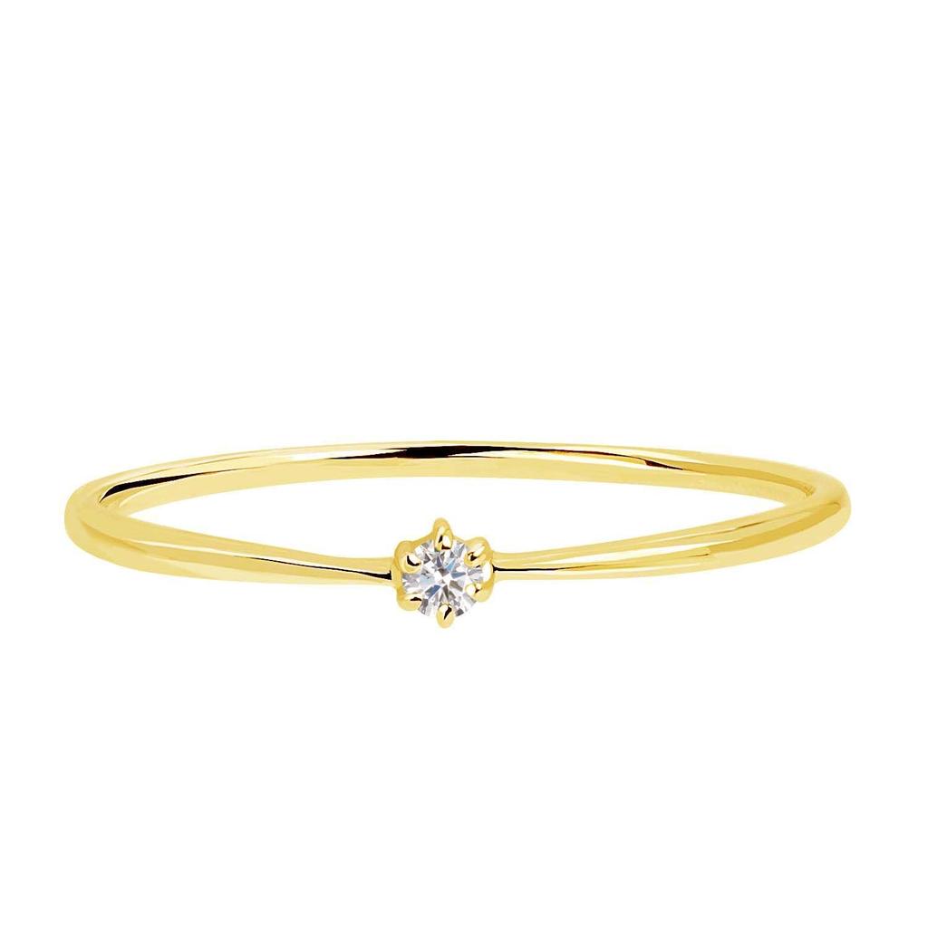 Lala Christie Women's Ring, 0.02ct Diamond, Simple Type, 18K Gold, Size 7, lr71-0006-yg-s-07