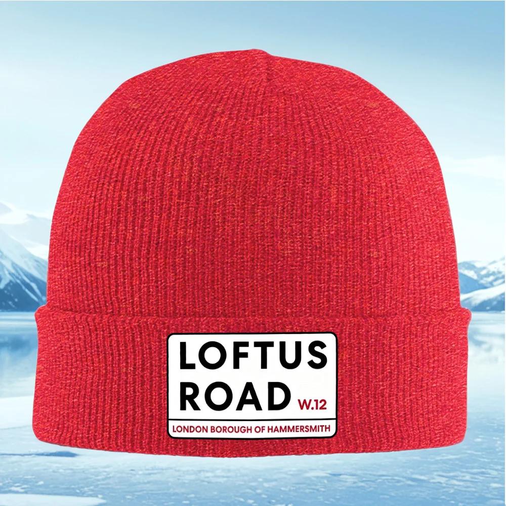 New Loftus Road sign text London borough Unisex Women Unisex Knitted Hat Beanie Pullover Cap Winter Thermal Warm Christmas Outdoor